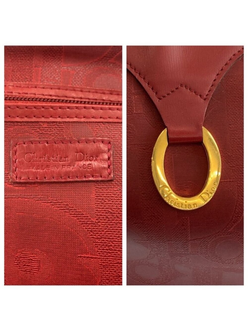 Dior Vintage Trotter Red Boston Bag 2-Way - Picture 3 of 9
